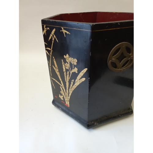 191 - Vintage oriental hand painted Planter 33cm high