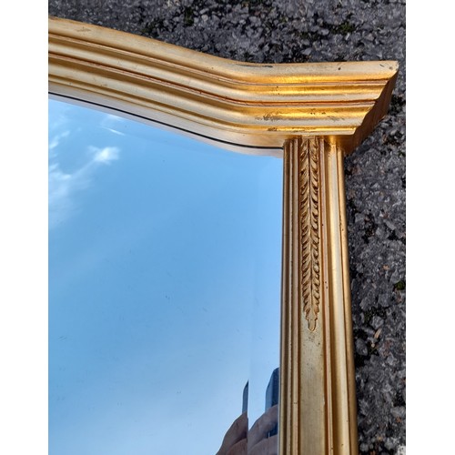 46 - Gilt Over Mantle Bevel Edge Mirror 124cm x 77cm