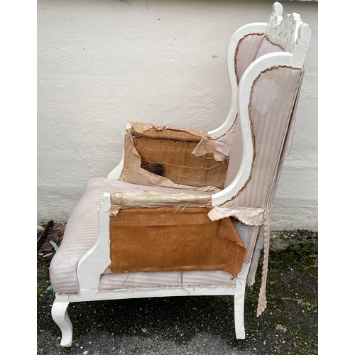 49 - Vintage Wingback Arm Chair For Re-Work.