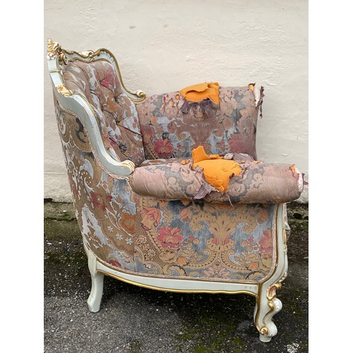 51 - Continental Painted Tub Chair For Re- Work.