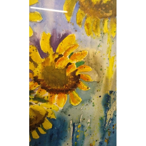 608 - Framed and Glazed Water colour of Flowers, 56cm x 61cm signed lower right Raim?