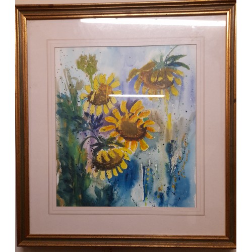 608 - Framed and Glazed Water colour of Flowers, 56cm x 61cm signed lower right Raim?