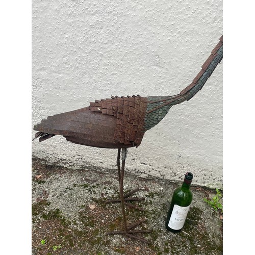 55 - Large Life Size Metal Garden Heron Figure.