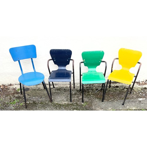 60 - Similar To Previous Lot. Four Vintage Painted  Childs Chairs (4)