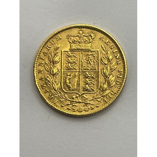 502 - Victorian Shield Back Full Gold Sovereign
1872