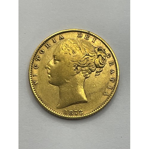 507 - Victorian Shield Back Full Gold Sovereign
1872