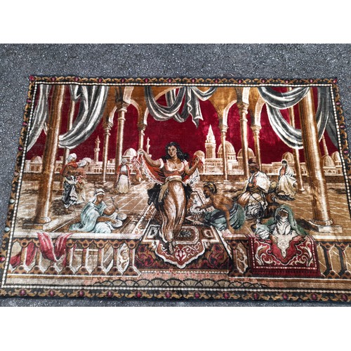 307 - Vintage Wall Hanging Tapestry of a Dancing Girl, 170cm x 120cm