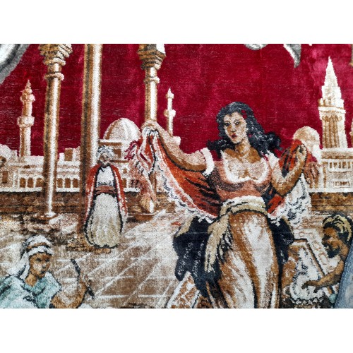 307 - Vintage Wall Hanging Tapestry of a Dancing Girl, 170cm x 120cm