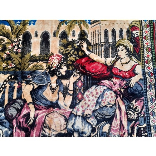 308 - Vintage Tapestry Wall Hanging of a Hareem, 164cm x 125cm