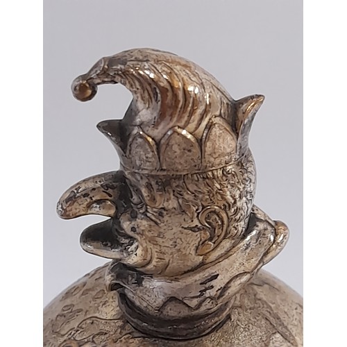 658 - A brass Plated Novelty Mr Punch Paperweight 'Always on Top', 11.5cm high