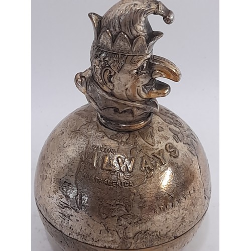 658 - A brass Plated Novelty Mr Punch Paperweight 'Always on Top', 11.5cm high