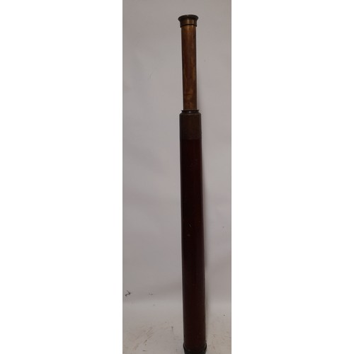 661 - Wood and Brass 1 Draw Telescope,Makers Name To Section. maximum length 75cm