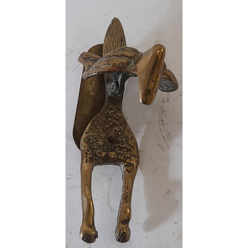 667 - Vintage Brass Door Knocker in the form of a Fox, 25cm long