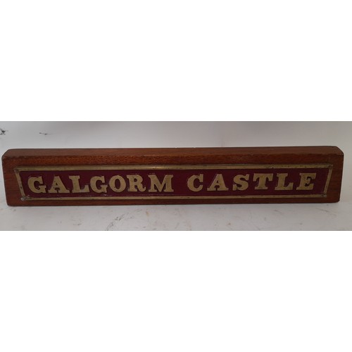 670 - Presentation Name plate for the Train Galgorm Castle presented to Mr Nicholas Scott M.P. to mark the... 