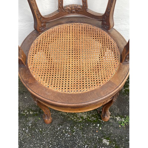 25A - Vintage French Cane Seat Captains Style Chair.