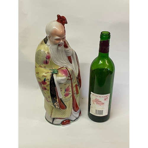 26 - Chinese Porcelain figure of Wise man Deity Shou Lao with peach, 36cm high