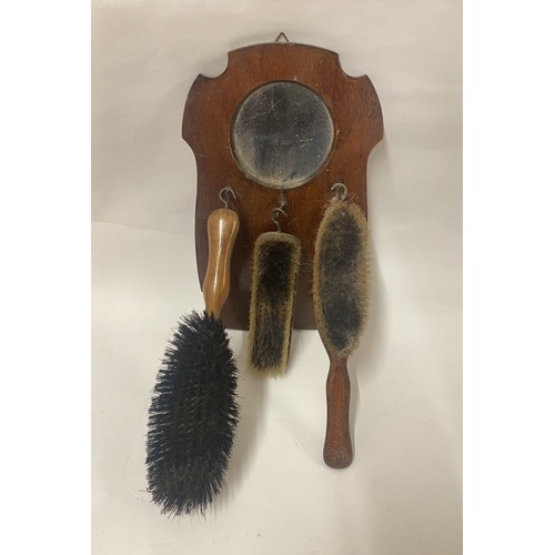 290 - Small Smiths Enfield Mantle Clock Along with a Vintage Three Hanging Brush and Mirror Vanity Set. Cl... 