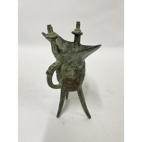 172 - Bronze Chinese Style Ritual Wine Vessel 15cm Height