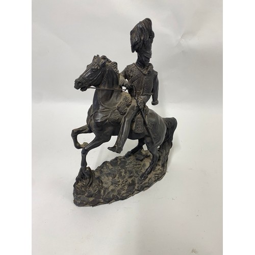 174 - Bronzed Resin Heredities Light Brigade / Cavalry Statue 31cm Height