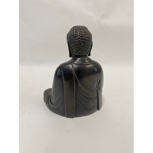 169 - Bronze Meditating  Buddha Figure with Sealed Base 20cm Height