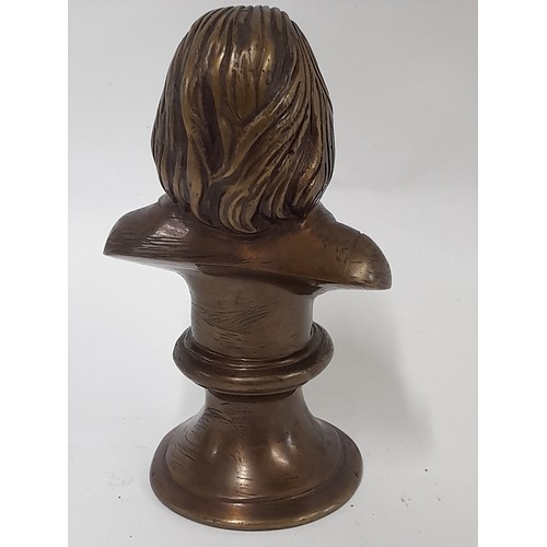 27 - Heavy Brass Bust of Liszt, 13.5cm high