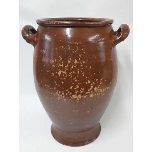 35 - Large Salt Glaze Pot with handles, 42cm high