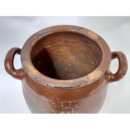 35 - Large Salt Glaze Pot with handles, 42cm high