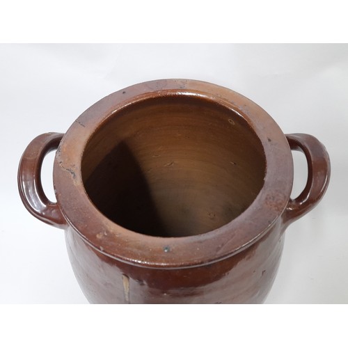 37 - Large Salt glaze Pot with Handles, 41cm high