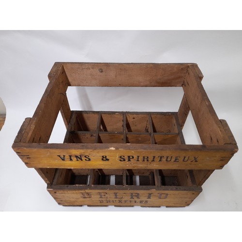 42 - Continental wooden Bottle crate for 12 bottles, 47cm x 34cm x 38cm