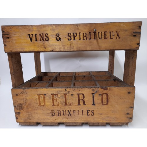 42 - Continental wooden Bottle crate for 12 bottles, 47cm x 34cm x 38cm