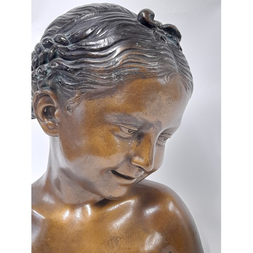 32 - Plaster Bust of a young Girl after Jean-Babtiste Pigalle, 33cm x 29cm