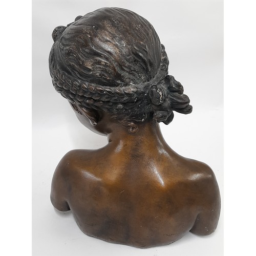 32 - Plaster Bust of a young Girl after Jean-Babtiste Pigalle, 33cm x 29cm