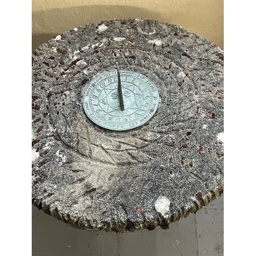 8 - Reconstituted Top Garden Sundial.63 cms Diameter 56 cms High