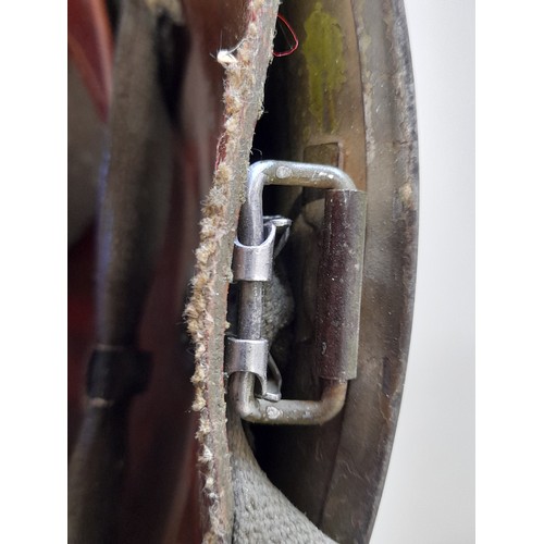 346 - US HELMET, WW2 Or  Korean war helmet with CAPAC Paratrooper liner. With a Comoflage Helmet cover