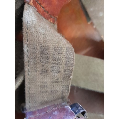 346 - US HELMET, WW2 Or  Korean war helmet with CAPAC Paratrooper liner. With a Comoflage Helmet cover