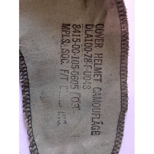 346 - US HELMET, WW2 Or  Korean war helmet with CAPAC Paratrooper liner. With a Comoflage Helmet cover