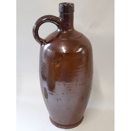 5 - Continental Wood fired Salt Glazed jar/bottle, 33cm high