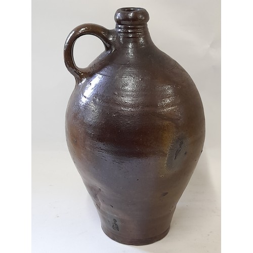 18 - Stoneware Salt Glazed Jar with Handle, 32cm high