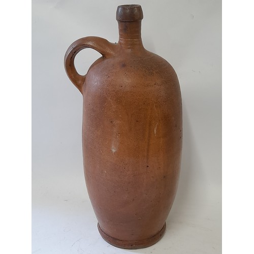 19 - Stoneware Salt Glaze Jar with Handle, 37cm high