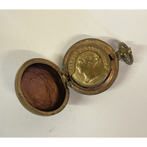 169 - Vintage Decorated Gold Coloured Sovereign Case 3.5cm Diameter