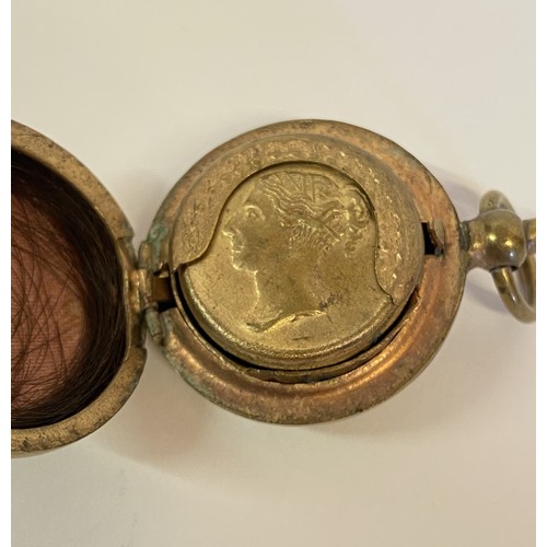 169 - Vintage Decorated Gold Coloured Sovereign Case 3.5cm Diameter