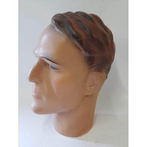 1 - Full Size Plaster Display Mannequin of a Gents Head, 32cm high