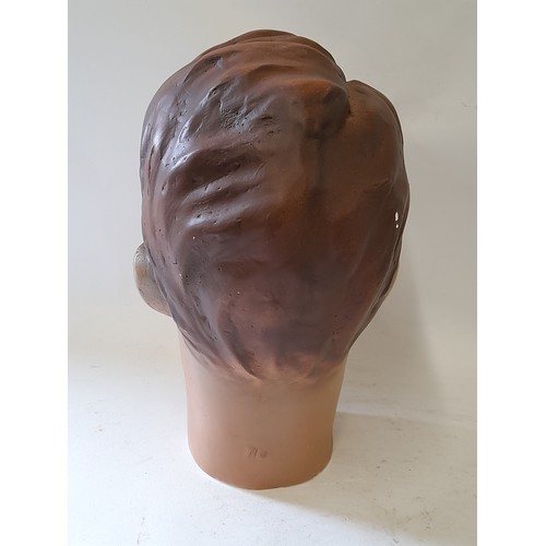 1 - Full Size Plaster Display Mannequin of a Gents Head, 32cm high