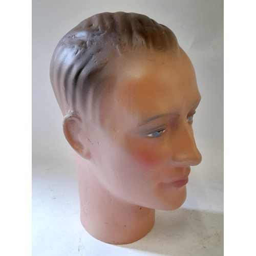 10 - Full size Plaster display Mannequin of a Gents Head, 32cm high