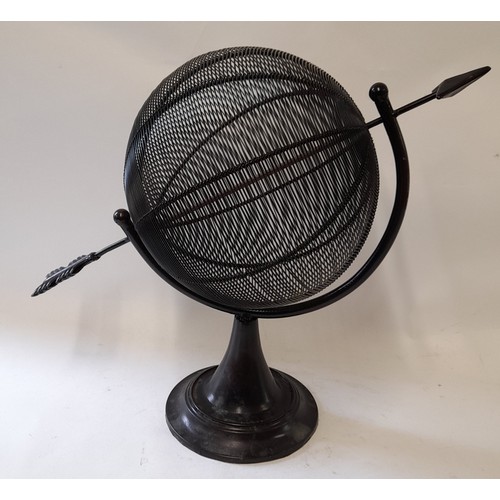 62 - Modern Black Armillary, 42cm high x 4cm wide