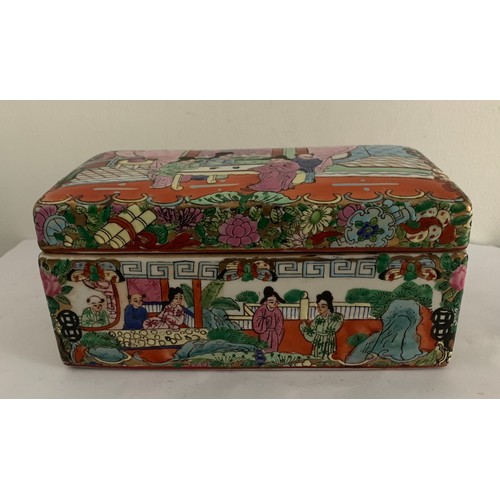 108 - Large Oriental Porcelain Casket 
21 x 11 x 10 cms h