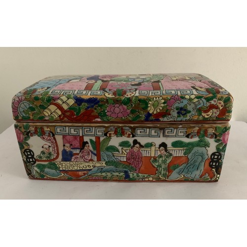 108 - Large Oriental Porcelain Casket 
21 x 11 x 10 cms h