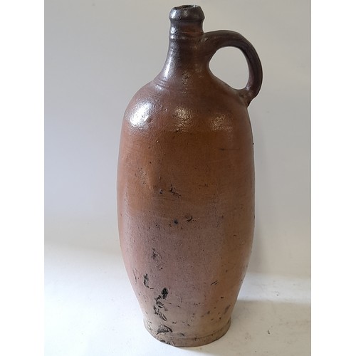 86 - Stoneware Salt Glaze Jar with handle, 37cm tall