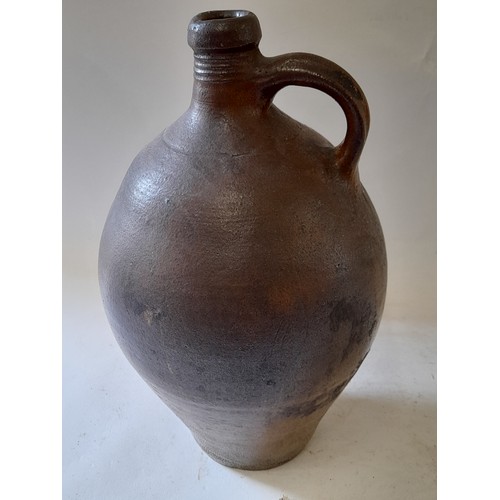 87 - Stoneware SaltGlaze Jar with Handle, 37cm tall