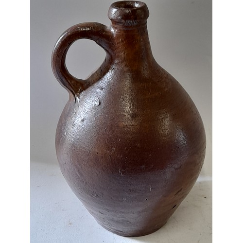 89 - Stoneware SaltGlaze Jar with Handle, 26cm tall